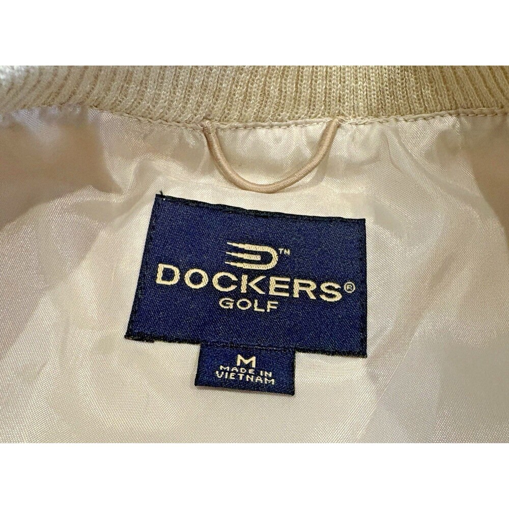 Dockers Golf Jacket Mens Medium Pullover Windbreaker Lined Pockets Seashell NWT - Picture 6 of 14